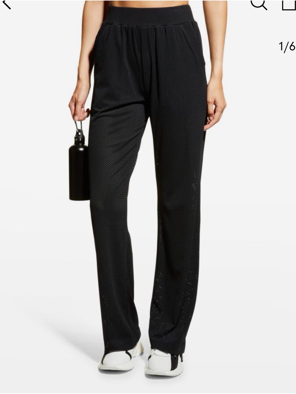 ALO Yoga Black Wide Leg Mesh Pants